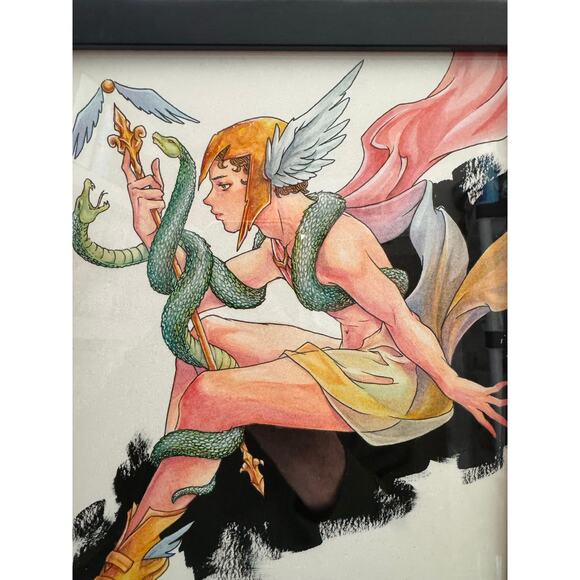 Hermes God Mercury Romantic Print with Signature M. Reyes - Picture 8 of 9